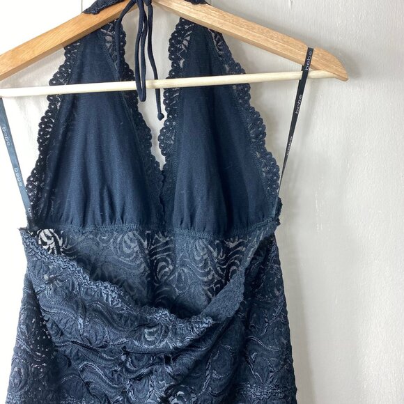 NWT Bebe Black Halter Lace Top Size Large - Picture 7 of 8